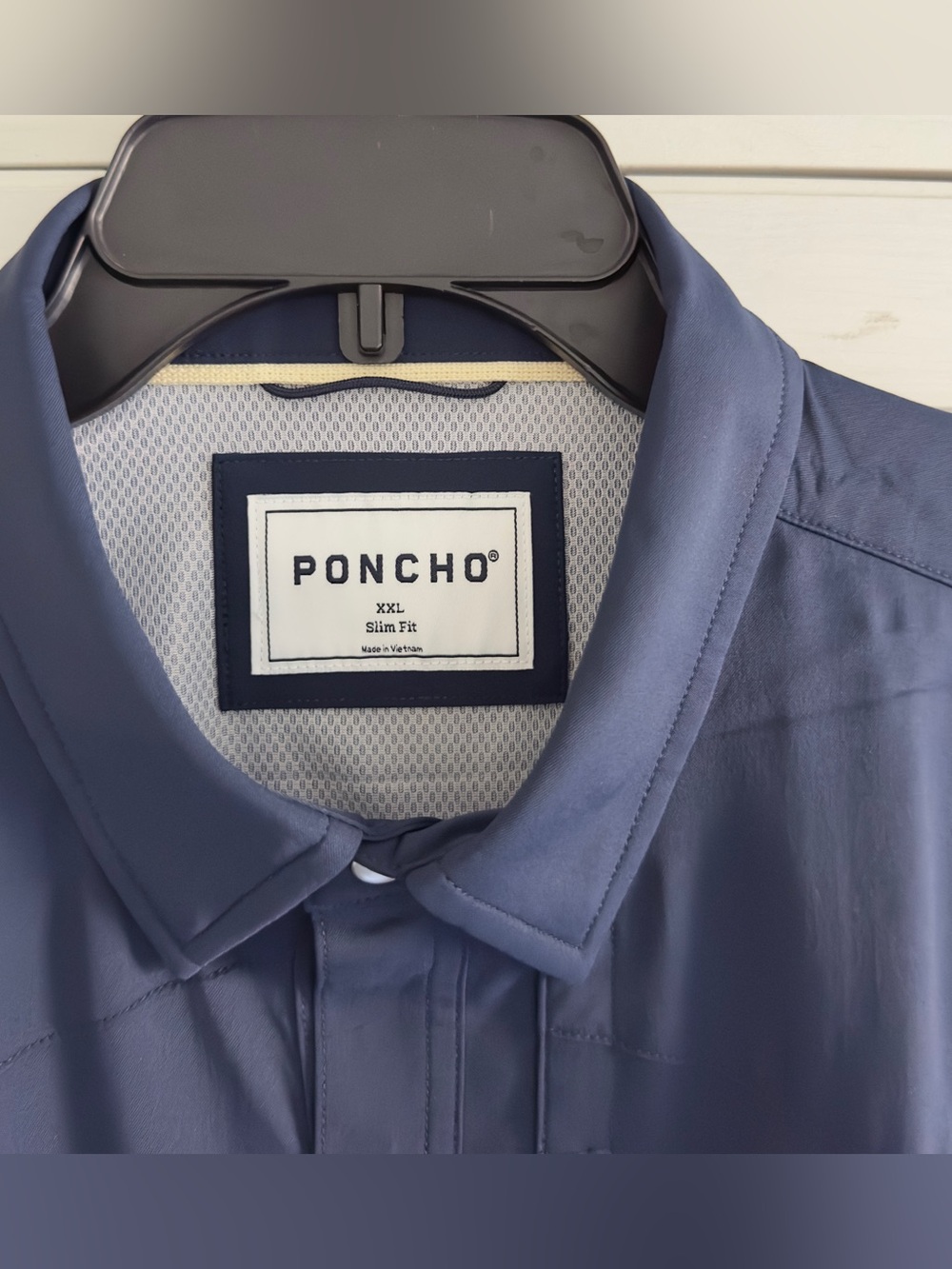 Poncho The Pacifico Long Sleeve Shirt in Navy Size XXL Slim Fit - Picture 5 of 9